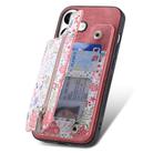 For iPhone 16 Retro Painted Zipper Wallet Back Phone Case(Pink) - 3