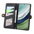 For Huawei Mate 60 Geometric Zipper Wallet Side Buckle Leather Phone Case(Black) - 3