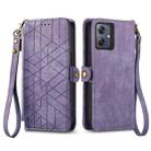 For Motorola  Moto G54 5G Geometric Zipper Wallet Side Buckle Leather Phone Case(Purple) - 1