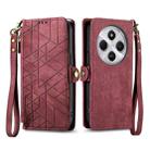 For Xiaomi Redmi 14C Geometric Zipper Wallet Side Buckle Leather Phone Case(Red) - 2