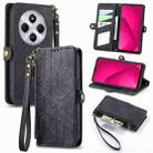 For Xiaomi Redmi 14C Geometric Zipper Wallet Side Buckle Leather Phone Case(Black) - 1