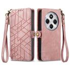 For Xiaomi Redmi 14C Geometric Zipper Wallet Side Buckle Leather Phone Case(Pink) - 2