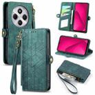 For Xiaomi Redmi 14C Geometric Zipper Wallet Side Buckle Leather Phone Case(Green) - 1
