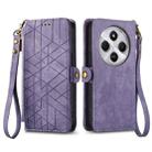 For Xiaomi Redmi 14C Geometric Zipper Wallet Side Buckle Leather Phone Case(Purple) - 2