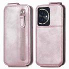 For Honor 100 5G Zipper Wallet Vertical Flip Leather Phone Case(Pink) - 1