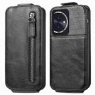 For Honor 100 5G Zipper Wallet Vertical Flip Leather Phone Case(Black) - 1