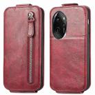 For Honor 100 Pro Zipper Wallet Vertical Flip Leather Phone Case(Red) - 1