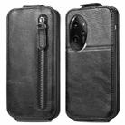 For Honor 100 Pro Zipper Wallet Vertical Flip Leather Phone Case(Black) - 1