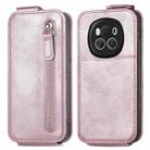 For Honor Magic6 Zipper Wallet Vertical Flip Leather Phone Case(Pink) - 1