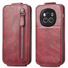 For Honor Magic6 Zipper Wallet Vertical Flip Leather Phone Case(Red) - 1