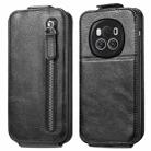 For Honor Magic6 Zipper Wallet Vertical Flip Leather Phone Case(Black) - 1