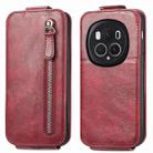 For Honor Magic6 Pro Zipper Wallet Vertical Flip Leather Phone Case(Red) - 1