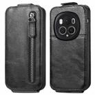 For Honor Magic6 Pro Zipper Wallet Vertical Flip Leather Phone Case(Black) - 1