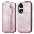 For Honor X7b Zipper Wallet Vertical Flip Leather Phone Case(Pink) - 1