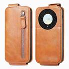 For Honor X40 5G Zipper Wallet Vertical Flip Leather Phone Case(Brown) - 1