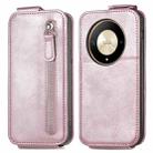 For Honor X9b Zipper Wallet Vertical Flip Leather Phone Case(Pink) - 1