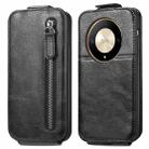 For Honor X9b Zipper Wallet Vertical Flip Leather Phone Case(Black) - 1