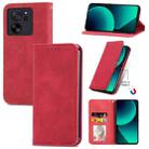 For Xiaomi 13T / 13T Pro Retro Skin Feel Magnetic Flip Leather Phone Case(Red) - 1