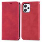 For Xiaomi Redmi 12 4G Retro Skin Feel Magnetic Flip Leather Phone Case(Red) - 1