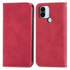 For Xiaomi Redmi A1+ Retro Skin Feel Magnetic Flip Leather Phone Case(Red) - 1