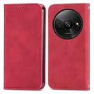 For Xiaomi Redmi A3 4G Retro Skin Feel Magnetic Flip Leather Phone Case(Red) - 1