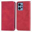 For Xiaomi Redmi Note 12 4G Retro Skin Feel Magnetic Flip Leather Phone Case(Red) - 1