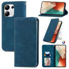 For Xiaomi Redmi Note 13 4G Retro Skin Feel Magnetic Flip Leather Phone Case(Blue) - 1