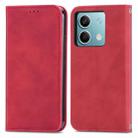 For Xiaomi Redmi Note 13 5G Retro Skin Feel Magnetic Flip Leather Phone Case(Red) - 1