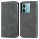 For Xiaomi Redmi Note 13 5G Retro Skin Feel Magnetic Flip Leather Phone Case(Grey) - 1