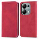 For Xiaomi Redmi Note 13 Pro 4G Retro Skin Feel Magnetic Flip Leather Phone Case(Red) - 1