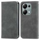For Xiaomi Redmi Note 13 Pro 4G Retro Skin Feel Magnetic Flip Leather Phone Case(Grey) - 1