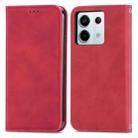 For Xiaomi Redmi Note 13 Pro 5G Retro Skin Feel Magnetic Flip Leather Phone Case(Red) - 1