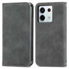 For Xiaomi Redmi Note 13 Pro 5G Retro Skin Feel Magnetic Flip Leather Phone Case(Grey) - 1