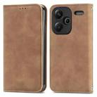 For Xiaomi Redmi Note 13 Pro+ 5G Retro Skin Feel Magnetic Flip Leather Phone Case(Brown) - 1