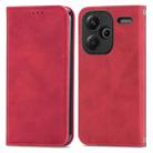 For Xiaomi Redmi Note 13 Pro+ 5G Retro Skin Feel Magnetic Flip Leather Phone Case(Red) - 1