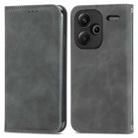 For Xiaomi Redmi Note 13 Pro+ 5G Retro Skin Feel Magnetic Flip Leather Phone Case(Grey) - 1