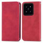 For Xiaomi  14 Pro Retro Skin Feel Magnetic Flip Leather Phone Case(Red) - 1