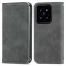 For Xiaomi  14 Pro Retro Skin Feel Magnetic Flip Leather Phone Case(Grey) - 1