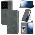 For Xiaomi 14 Retro Skin Feel Magnetic Flip Leather Phone Case(Grey) - 1