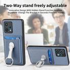 For Realme 9 Pro+ Carbon Fiber Card Wallet Ring Holder Phone Case(Blue) - 3