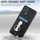 For Realme 9 Pro+ Carbon Fiber Card Wallet Ring Holder Phone Case(Black) - 2