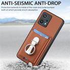 For Realme 9 Pro+ Carbon Fiber Card Wallet Ring Holder Phone Case(Brown) - 2