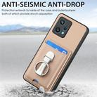 For Realme 9 Pro+ Carbon Fiber Card Wallet Ring Holder Phone Case(Khaki) - 2