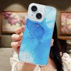 For iPhone 15 Plus Ink Smudged Glitter TPU Phone Case(Blue) - 1