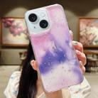 For iPhone 15 Ink Smudged Glitter TPU Phone Case(Purple) - 1