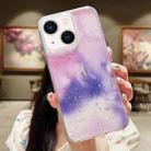 For iPhone 14 Plus Ink Smudged Glitter TPU Phone Case(Purple) - 1