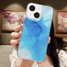 For iPhone 14 Plus Ink Smudged Glitter TPU Phone Case(Blue) - 1