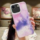 For iPhone 14 Pro Ink Smudged Glitter TPU Phone Case(Purple) - 1