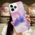 For iPhone 11 Pro Max Ink Smudged Glitter TPU Phone Case(Purple) - 1