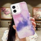 For iPhone 11 Ink Smudged Glitter TPU Phone Case(Purple) - 1